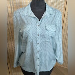 Lands End Button Down Blouse - L